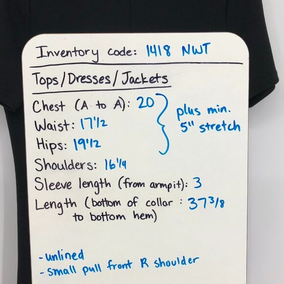 Le Chateau Black  V-Neck Shift mini Dress Chest Pocket NWT women’s Small LBD - Picture 13 of 14